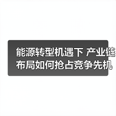 能源转型机遇下 产业链布局如何抢占竞争先机?(图3) 能源转型机遇下 产业链布局如何抢占竞争先机?(图3)