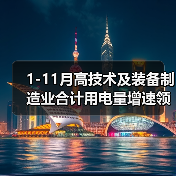 1-11月高技术及装备制造业合计用电量增速领先(图1) 1-11月高技术及装备制造业合计用电量增速领先(图1)